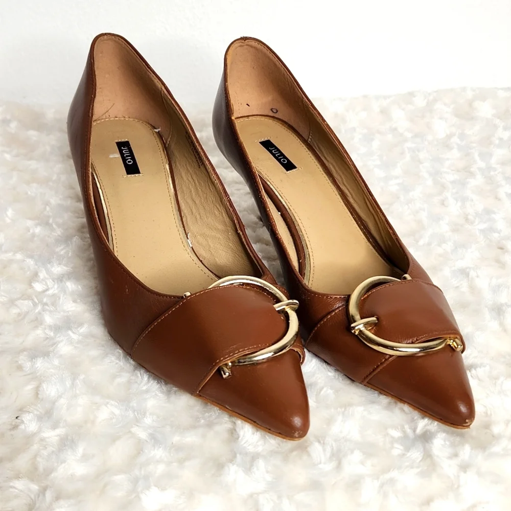 Julio Leather Pump Heel shoe. - Picture 1 of 12